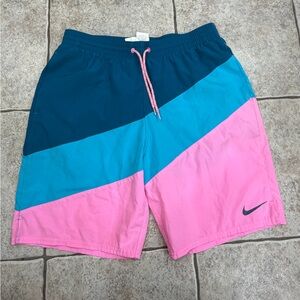 Nike Men's Nike 9" Color Surge Swim Trunks color pink spell - sz large